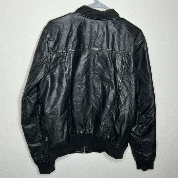 Lee Black Leather Jacket for Men - Picture 3 of 4